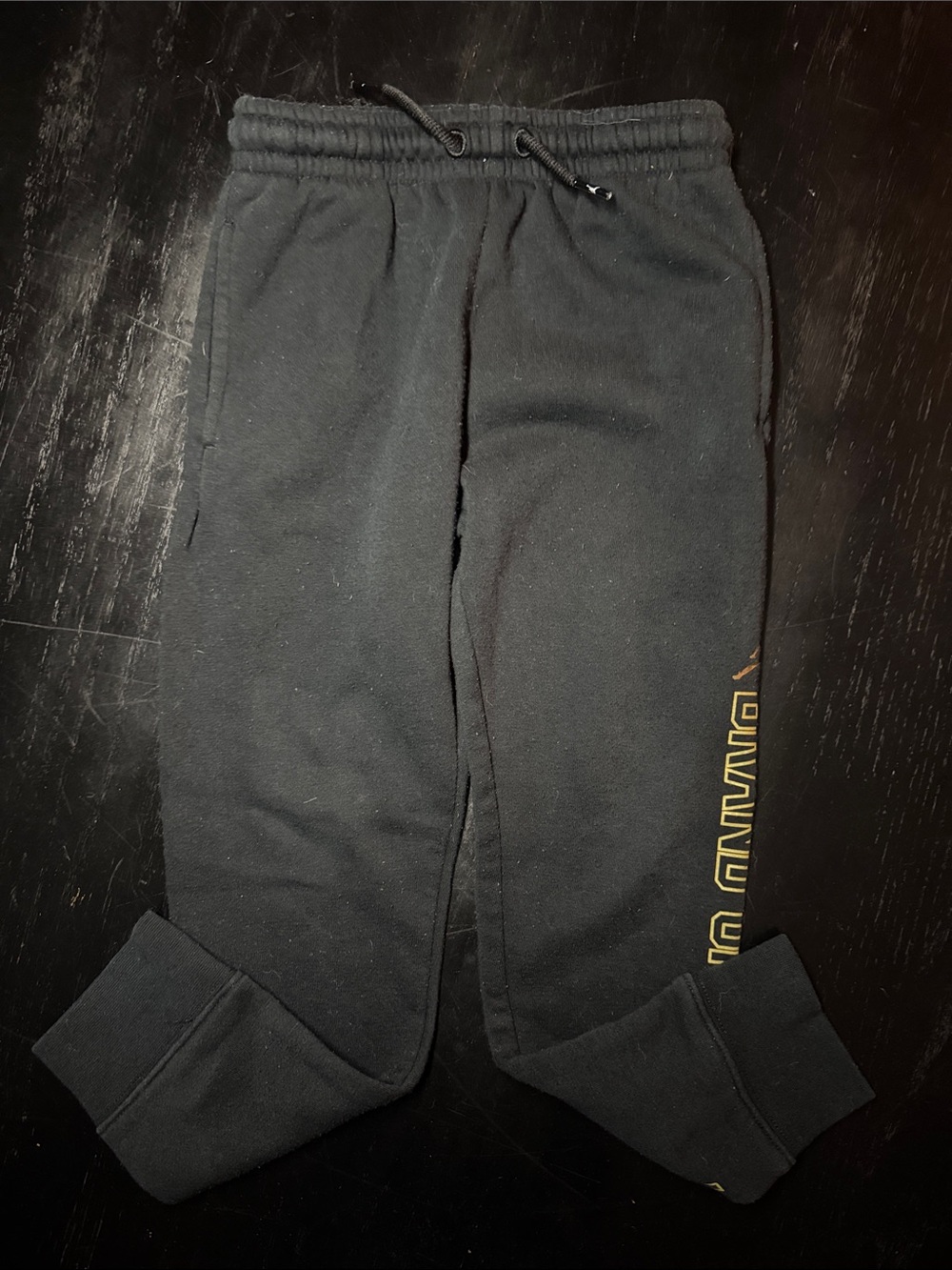 Jordan Black Kids Joggers with Yellow Side Script